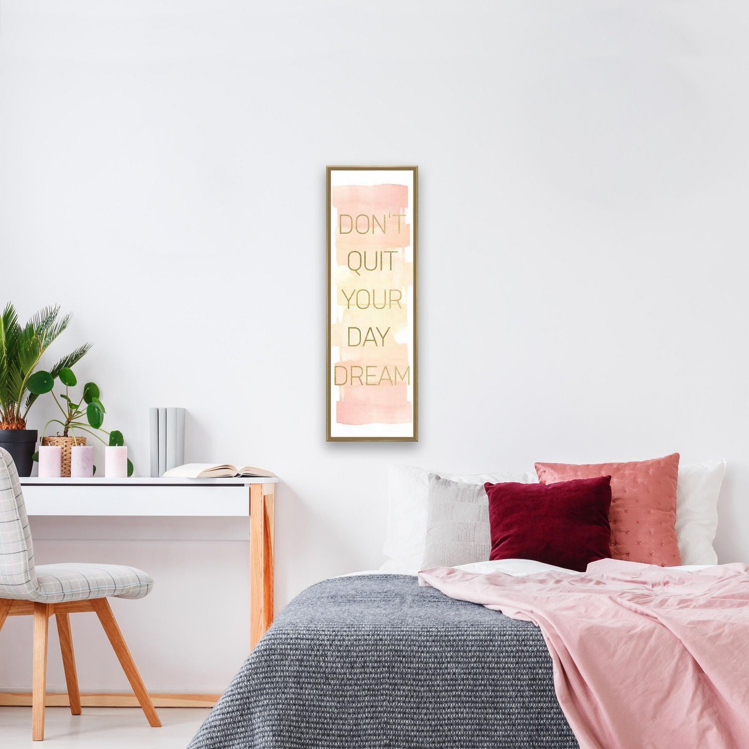 Artissimo Designs Don't Quit Your Day Dream Framed Embellished Canvas - 12W x 36H x 2D