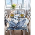 thumbnail image 3 of Blue Starfish Coastal Rectangle Tablecloth, Eucalyptus Summer Nautical Shell Vintage Waterproof & StainResistant Tablecloth, Washable Oil-proof Table Cover for Dining/Party/Wedding/Buffet 52x70 In, 3 of 9
