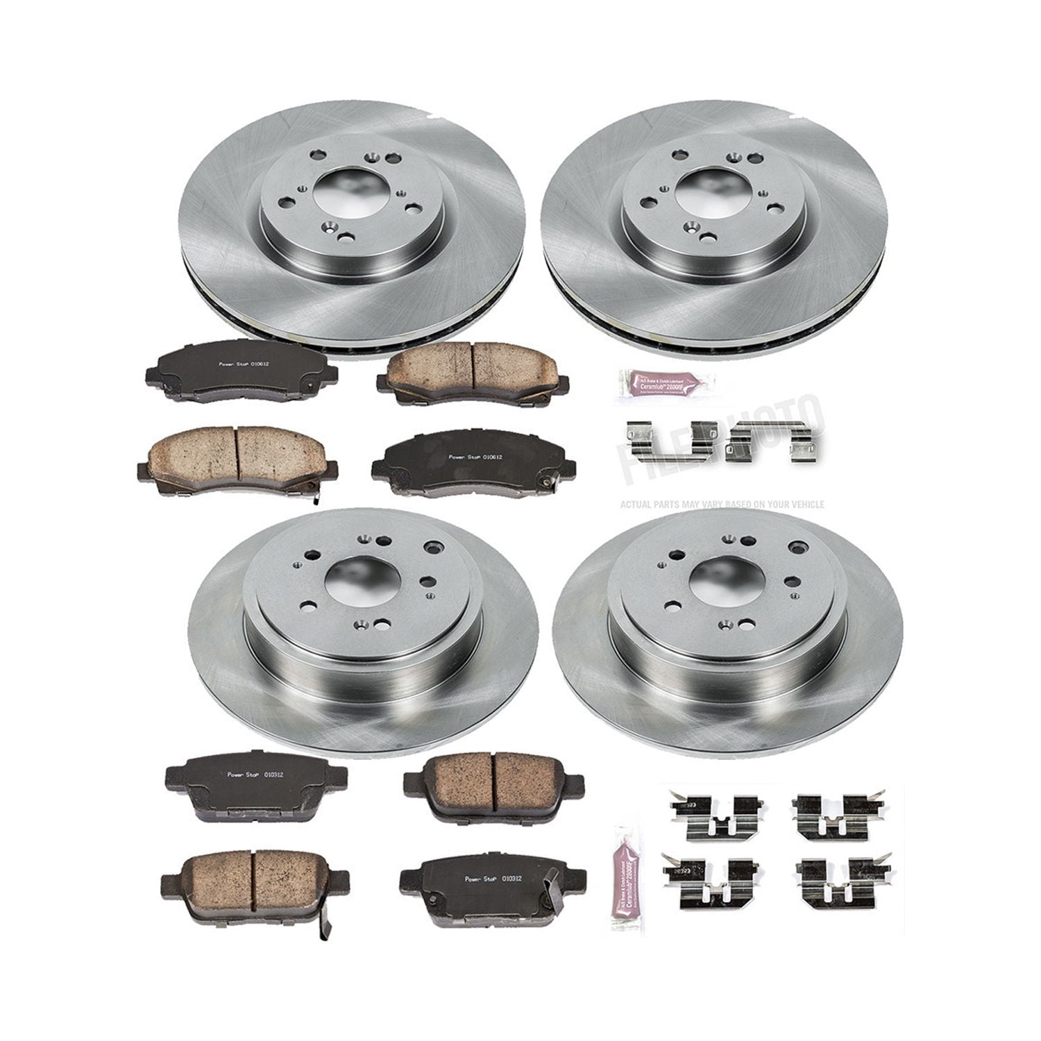 Power Stop Front and Rear Stock Replacement Brake Pad and Rotor Kit KOE2430 Fits 2006 Honda Ridgeline