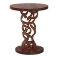 thumbnail image 2 of bali & pari Donna Nightstand with Pedestal Base Mahogany Wood Bedside Side Table, 2 of 8