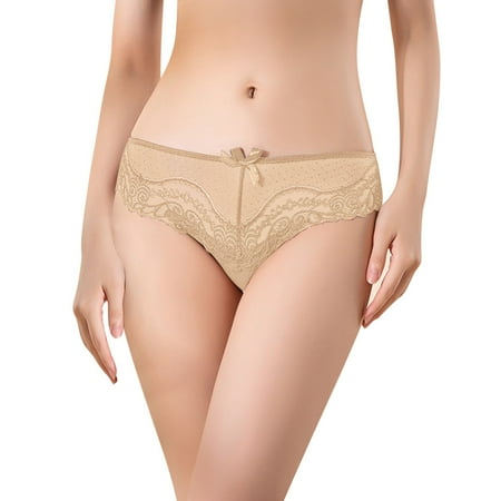 

Youmylove Women Briefs Low Waist Panties Girls Breathable Sexy Mesh Lace Trim Panties Ladies Lingeries