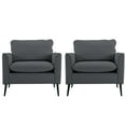thumbnail image 3 of CQSXDA 2 Piece Adult Nordic Retro Light Luxury Leather Upholstered Cat Paw Sofa Set Gray, 3 of 5