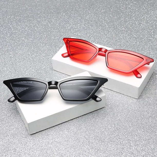 1Pcs Motorcycle Glasses Luxury Trending Sunglasses Vintage Cat Eye Sunglasses Small Frame UV400 Sun Shades Glasses Street EyeweaBlack Red He Qiyong unisex