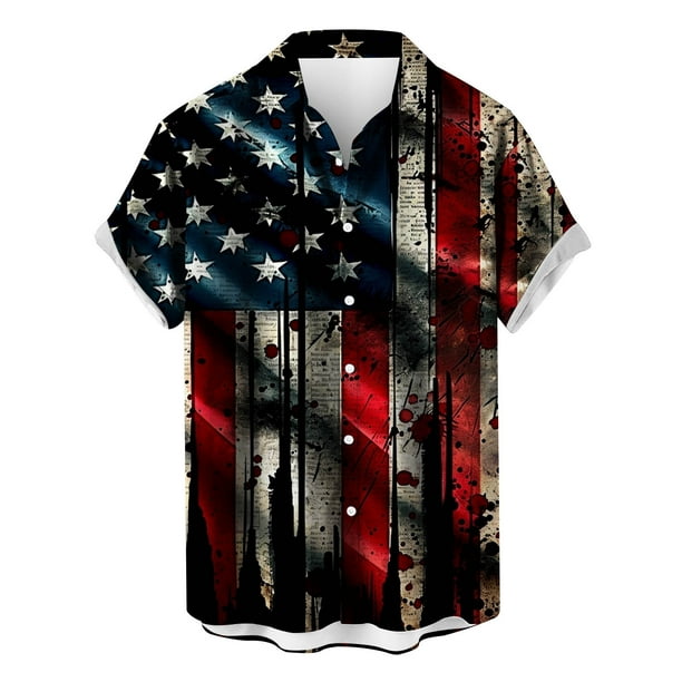 Camisas de Manga Larga para Hombres Impresas Mezcla de Polialgodón Casual, Blusa con Botón de Cuello para el Trabajo, el Ocio Y las Vacaciones