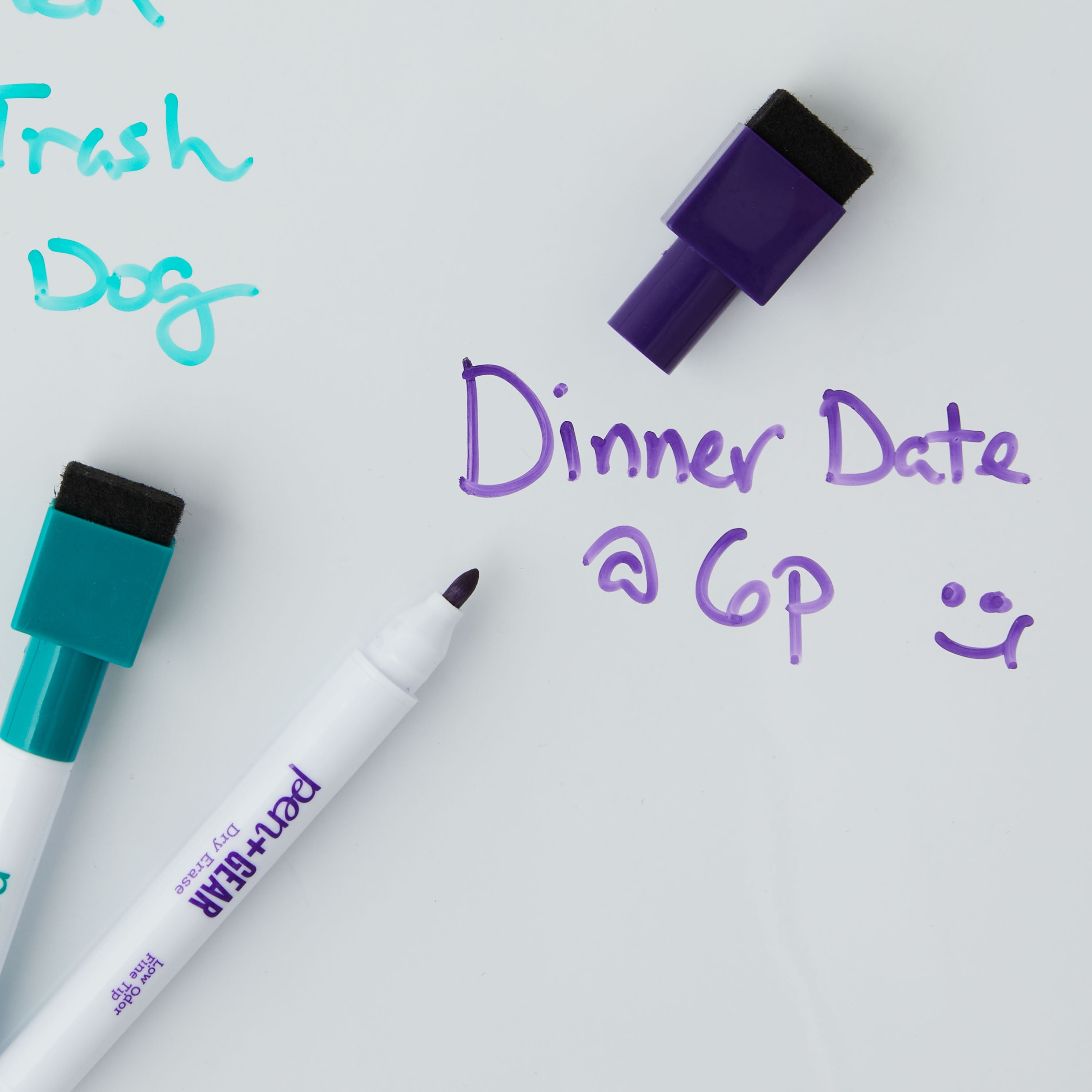 (3 pack) Pen+Gear Magnetic Dry Erase Markers with Eraser, Fine Tip, Assorted Colors, 6 Count