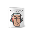 thumbnail image 1 of headset abstract face sketch Taza de cepillo de dientes, 1 of 3
