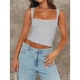 thumbnail image 2 of Women's 3-Pack Crop Tank Tops – Square Neck Sleeveless Double Layer Basic Tops for Summer Outfits, 2 of 6