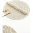 thumbnail image 4 of Xukmct 1 Pcs 15 Inch Round Braided Placemat Small Circle Place Mat Washable Heat Resistant Table Mat for Dining Table, 4 of 6