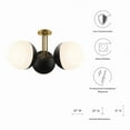 thumbnail image 6 of Modway Stellar 3-Light Metal and Glass Semi-Flush Ceiling Light in Opal/Brass, 6 of 7