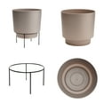 thumbnail image 4 of Bloem Powder Coated Round Polypropylene, Plastic and Resin Planter & Stand Set, 4 of 10