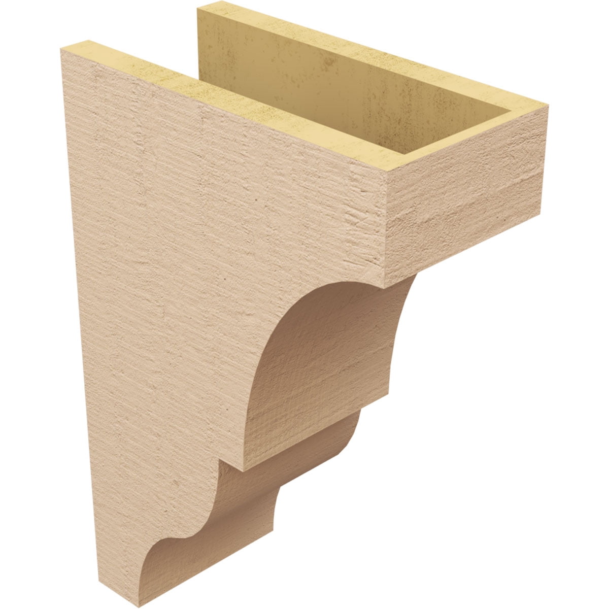 6"W x 12"D x 18"H Classic Asheboro Rough Cedar Woodgrain TimberThane Corbel, Primed Tan