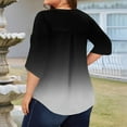 thumbnail image 4 of Abcomgle Plus Size T Shirts for Women Loose Cute Tops V Neck 3/4 Sleeve Gradient Print Blouses 4x-5x Tunics Blouses 2XL,Black, 4 of 5