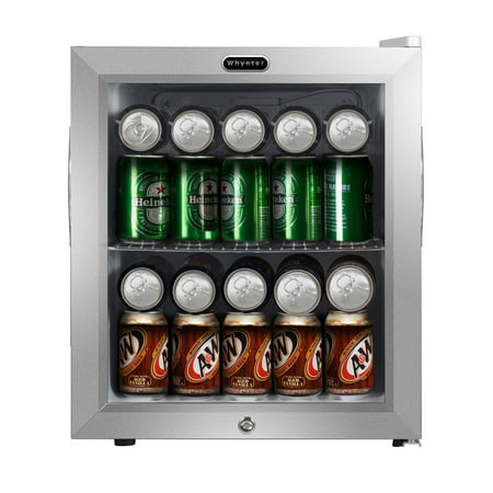 BR-062WS Whynter Beverage Refrigerator With Lock Stainless Steel 62 Can Capacity