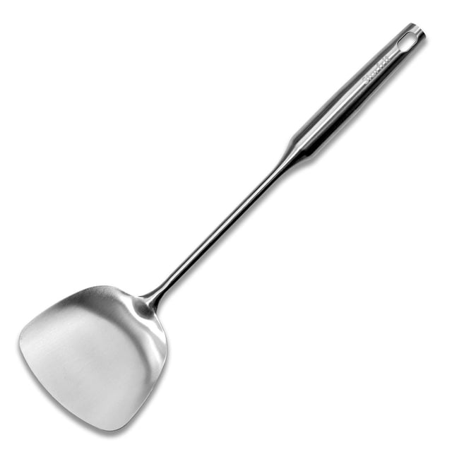 Starfrit Stainless Steel 14.8'' Asian Style Turner - Perfect for Wok Cooking, Stir Fries and Fried Rice