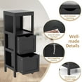 thumbnail image 3 of Costway Bathroom Floor Cabinet Freestanding Side Storage Organizer with 2 Removable Drawers Black, 3 of 10