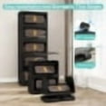 thumbnail image 5 of Black,19.69" Side Wide Folding Storage Cabinet ,4 Tiers,19.69"×11.81"×40.55",Collapsible Storage Bins with Magnetic Door, Plastic Storage Cabinet with Wheels, 5 of 7