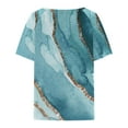 thumbnail image 5 of Camiseta de manga corta con cuello en V estampada informal para mujer a la moda Fridja bn5684, 5 of 5