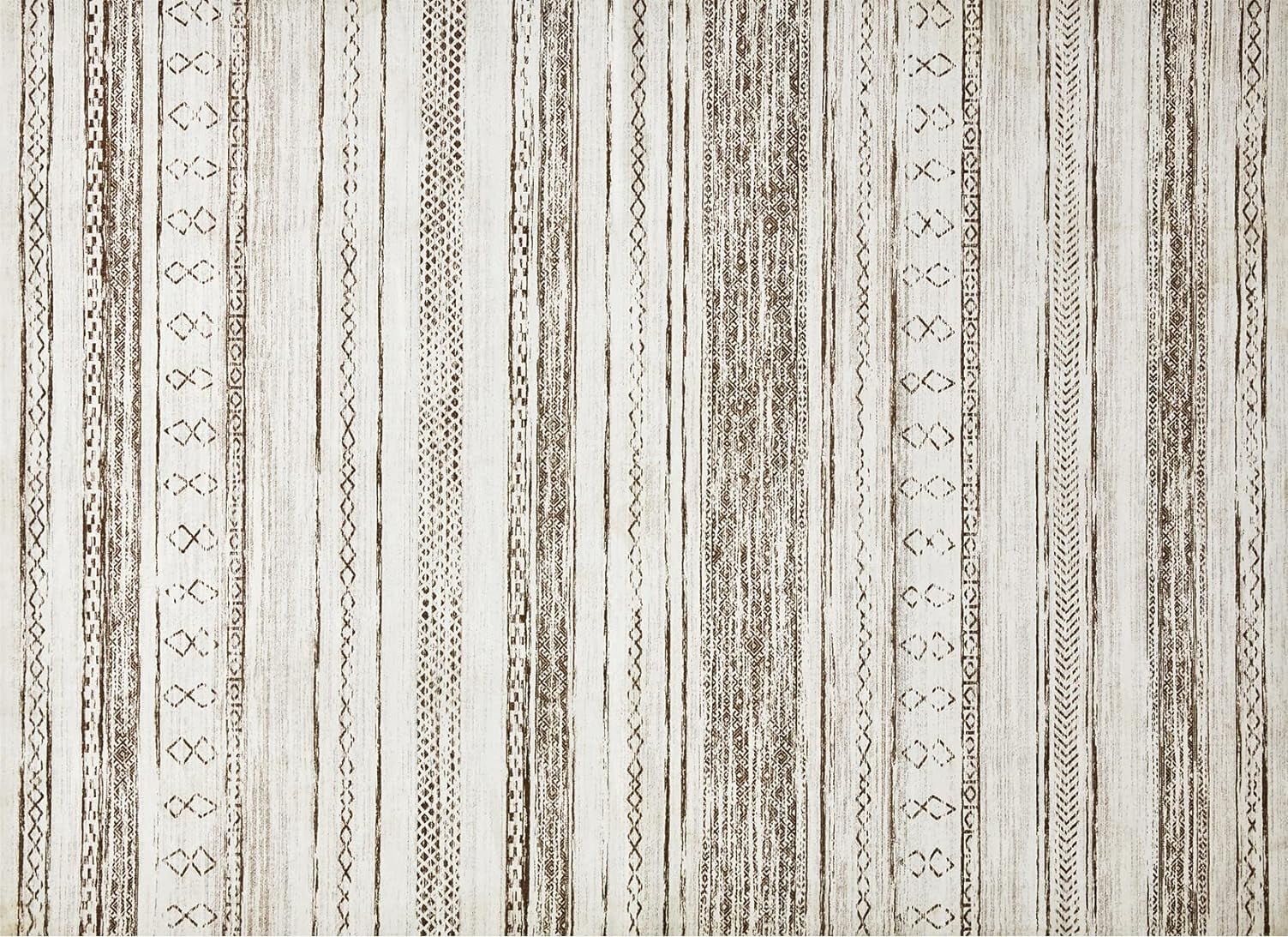 Toyoso 9x12 Area Rug Living Room Rugs - Washable Large Soft Neutral Boho Moroccan Bohemian Farmhouse Rug Indoor Floor Carpet for Bedroom Under Dining Table Home Office Decor - Cream Brown