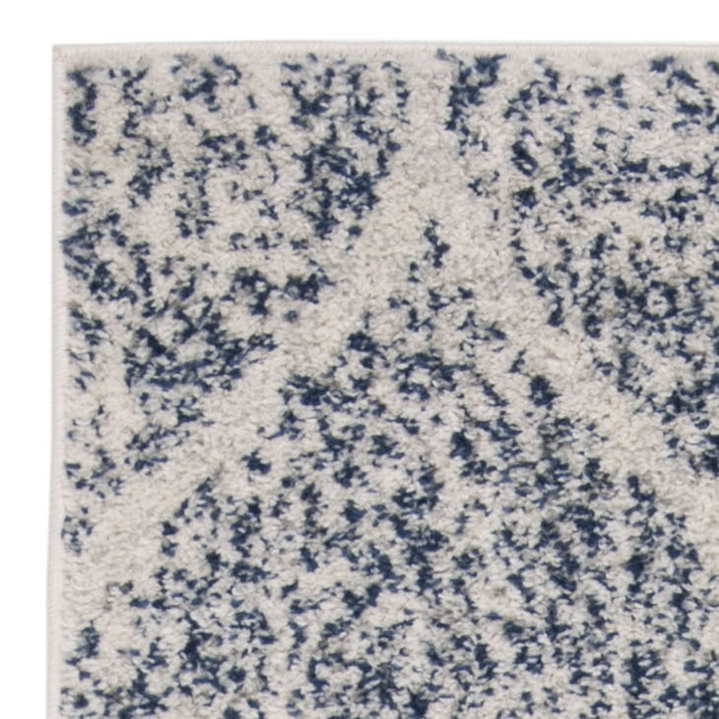 SAFAVIEH Madison Leighton Geometric Runner Rug, Cream/Royal Blue, 2'3" x 14'