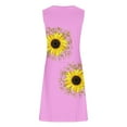 thumbnail image 5 of Uaswgudfs ​Sleeveless V-Neck Fitted Sundress - Summer Dresses for Women 2025 Casual Midi Dress with Sunflower Motifs & Side Slit Pink XXL, 5 of 5