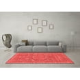 thumbnail image 3 of Ahgly Company Machine Washable Indoor Square Abstract Red Modern Area Rugs, 7' Square, 3 of 4