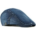 thumbnail image 6 of Kiibsot 2 Pack Mens Denim Cotton Newsboy Cap Ivy Gatsby Driving Hunting Cabbie Hats, 6 of 7