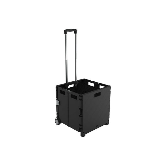 Staples Plastic/Poly Mobile Utility Cart with Dual Wheel Black 2/Pack ST60714-CCVS