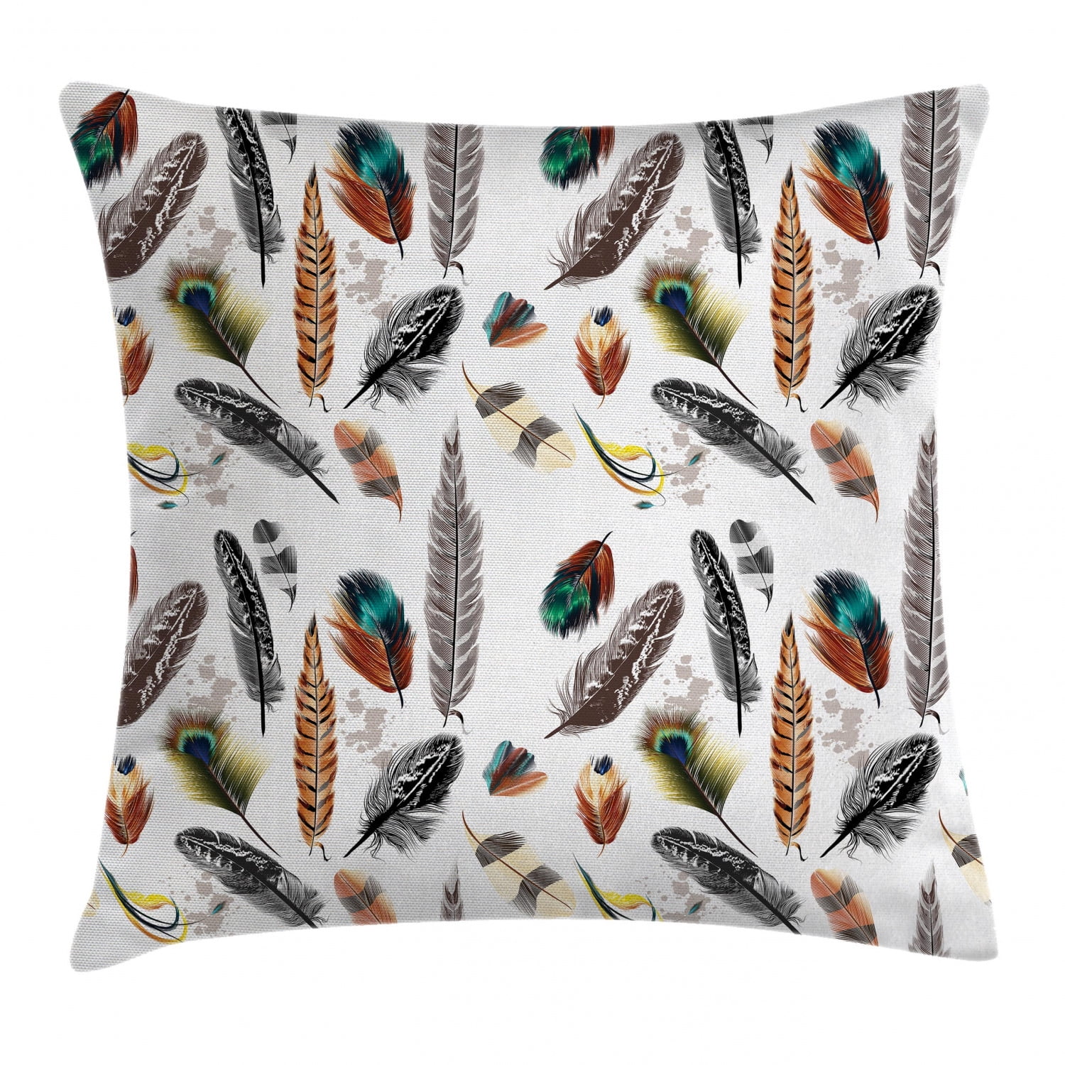 Feather House Decor Throw Pillow Cushion Cover, Collection of Types of