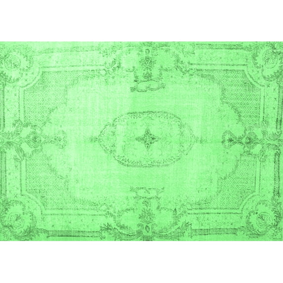 Ahgly Company Indoor Rectangle Persian Emerald Green Traditional Area Rugs, 6' x 9'