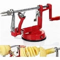 thumbnail image 4 of Hand Crank 3-in-1 Apple Peeler Metal Apple Peeler for Fruits and Vegetables, Red, 4 of 5