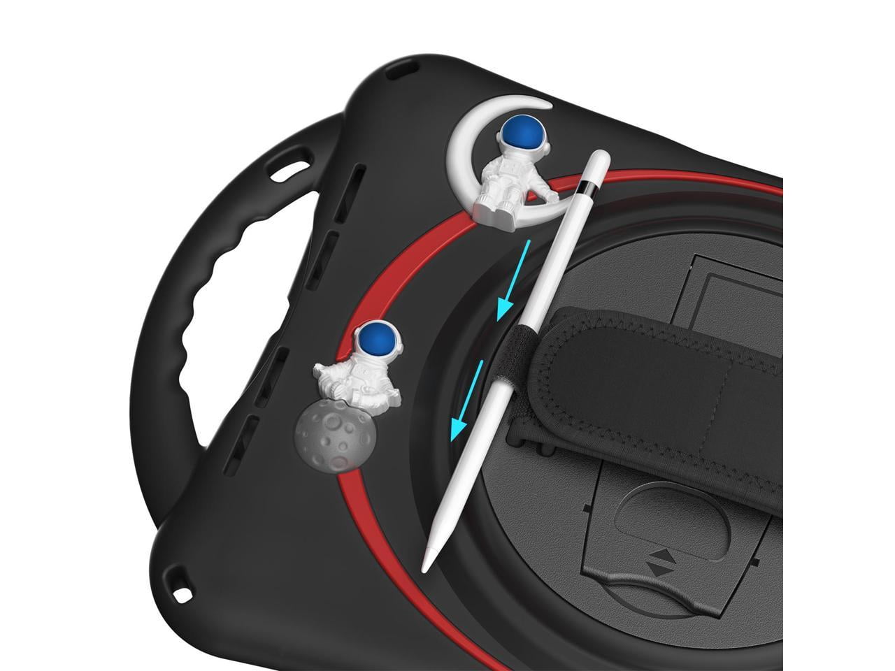 Cute Case for Apple iPad 10th Generation 10.9 inch 2022, Shockproof Silicone Astronaut Cover with Stand Shoulder Strap, Handle Grip, Pencil Holder