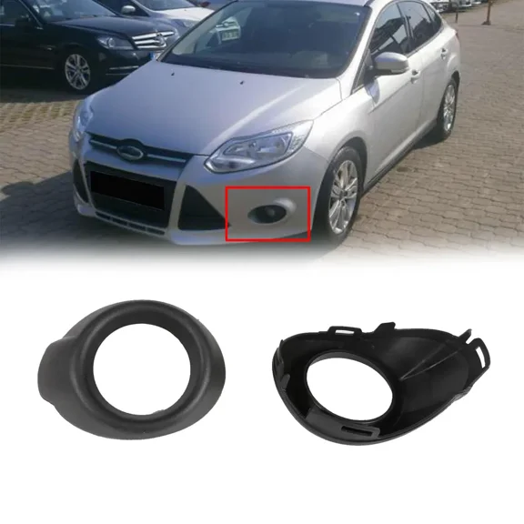 2pcs Matte Black Front Bumper Fog Light Cover Bezels fit 2012-2014 Ford Focus