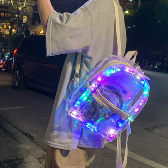 HomeKingdee Transparent PVC Backpack - Waterproof Large Capacity School Bag for Men and Women, Lightweight Travel Storage Bag with Adjustable Shoulder Strap for Home, Business, Beach Leisure