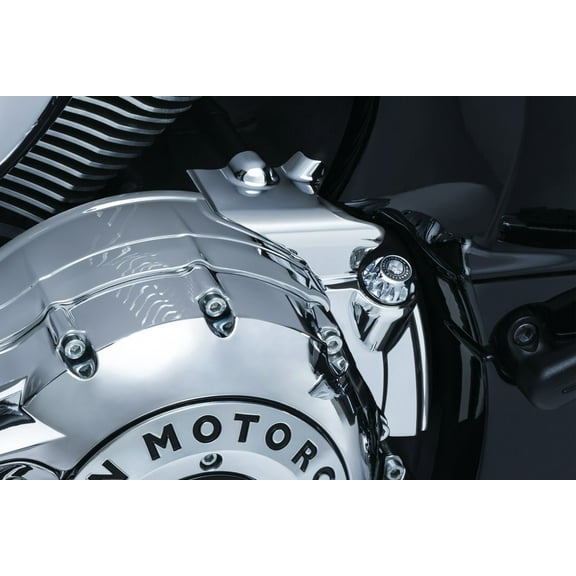 Kuryakyn 5644 Motorcycle Accent Accessory: Rear Oil Panel Cover for 2014-18 Indian Motorcycles, Chrome