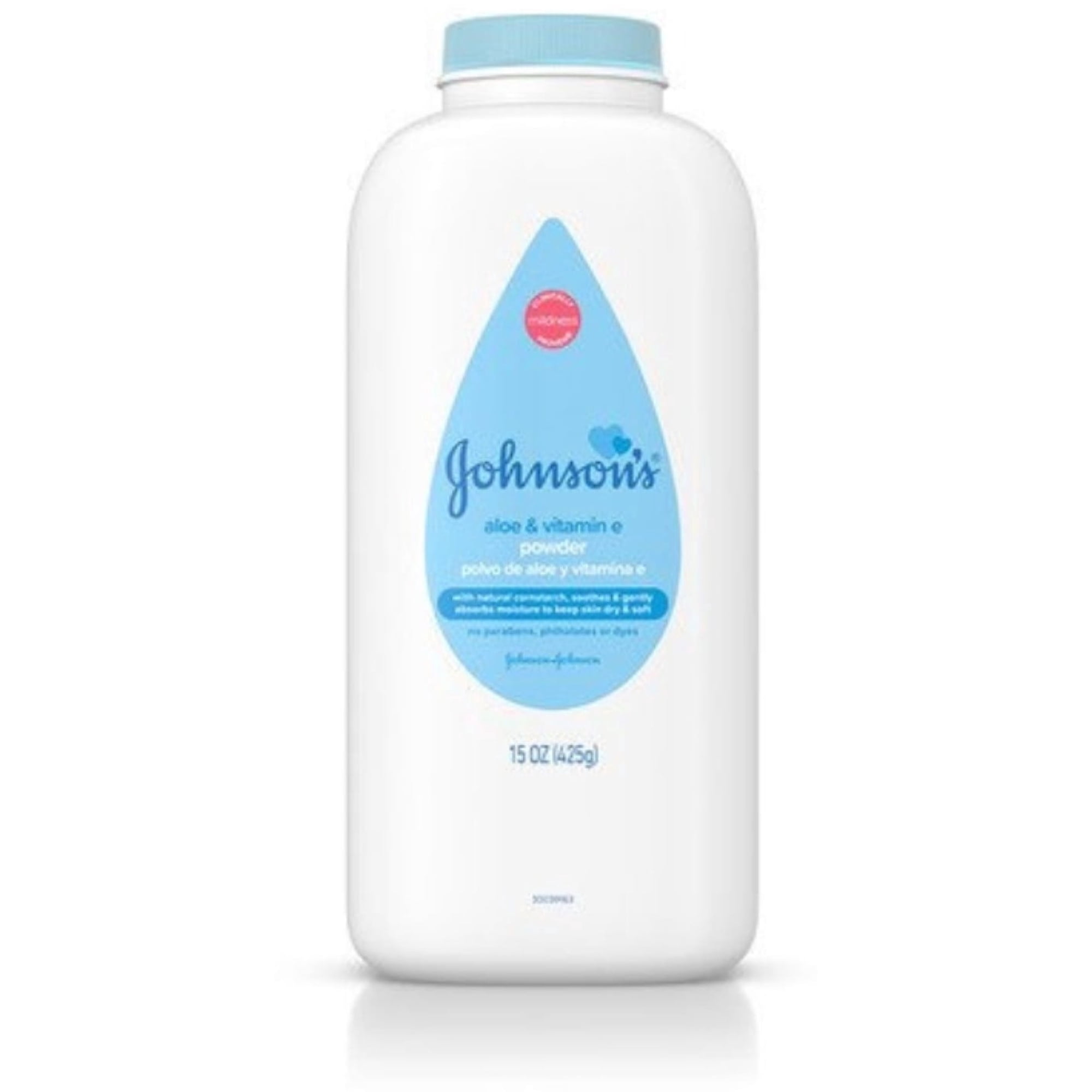 Johnson's Aloe & Vitamin E Baby Powder 15 oz (Pack of 2)