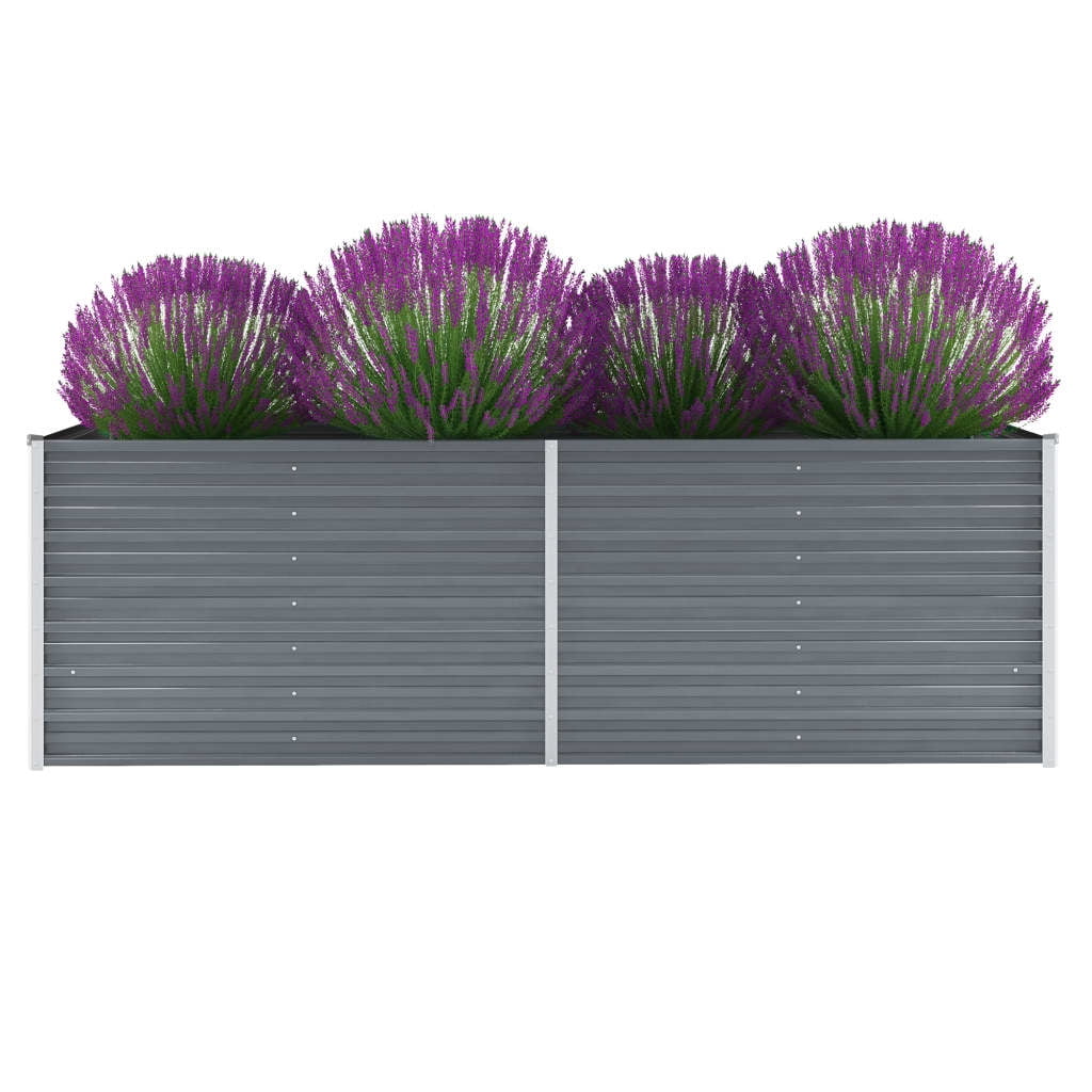 Raised Garden Bed, Outdoor Metal Above Ground Planter Box for Vegetables Flowers, Grey