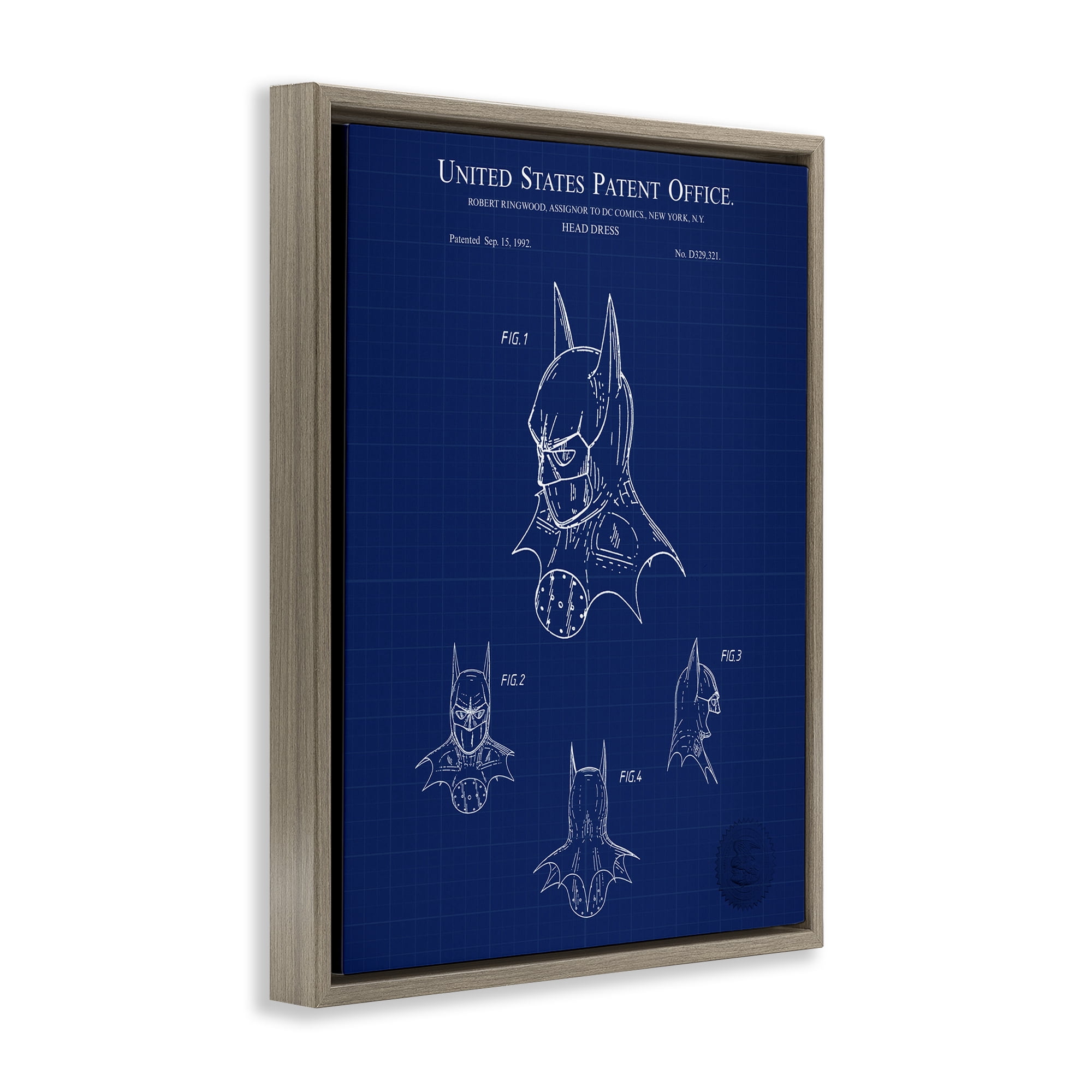 Stupell Industries Head Dress Blueprint Novelty Painting Brown Floater Framed Art Print Wall Art, 17 x 21