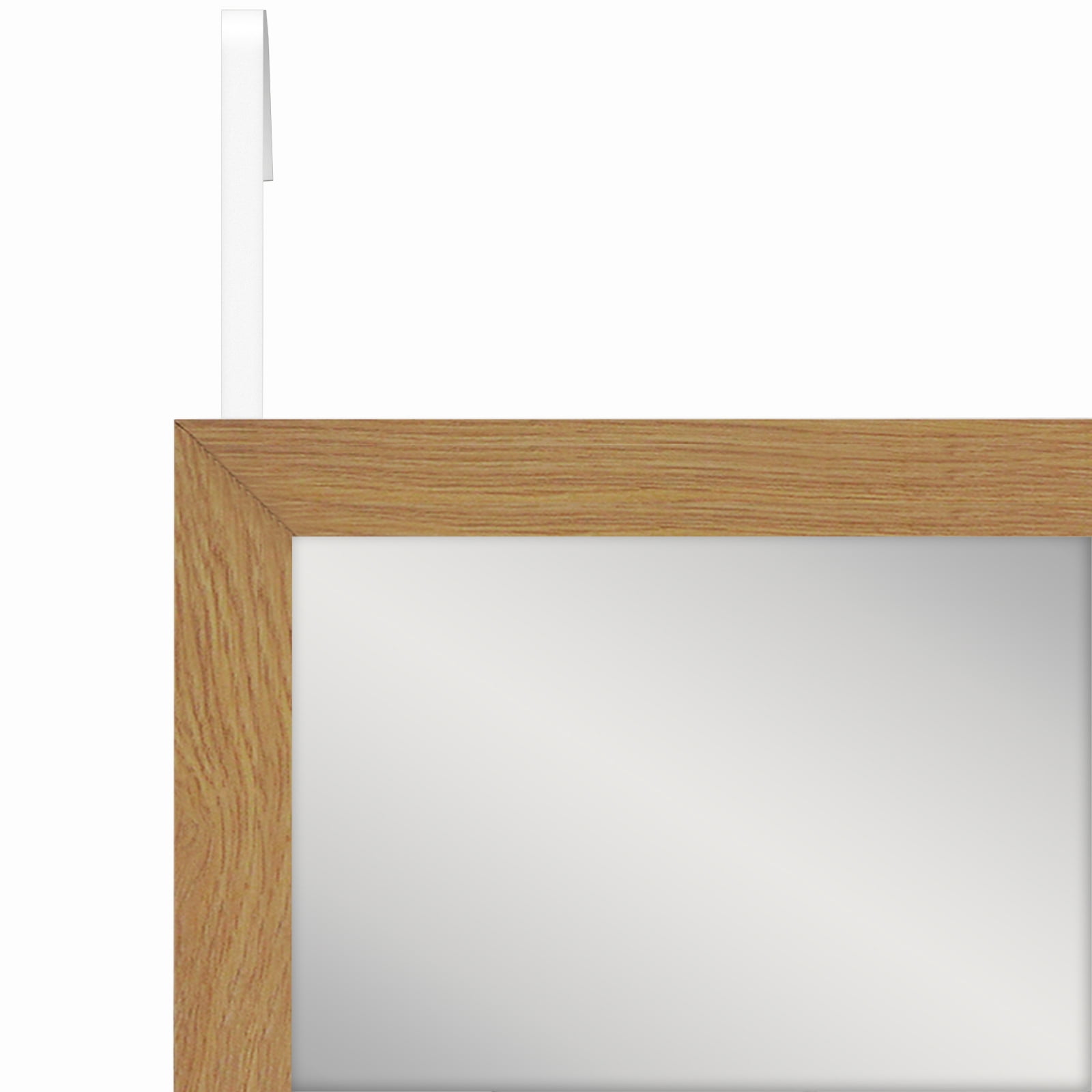 Americanflat Over The Door Mirror - Full Length Mirror with Hanging Brackets - Door Mirror for Bedroom, Bathroom, Dorm, Long Full Body Mirror with Hanger and Shatter-Resistant Glass - Oak