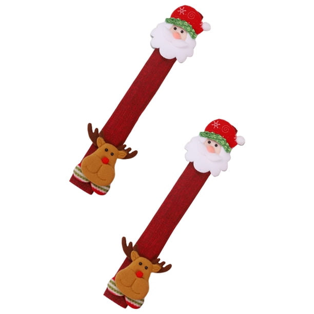 Fundas navideñas para manijas de horno y lavavajillas lavables para decoraciones interiores de cocina