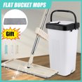 thumbnail image 2 of Floor Mop Bucket Set 360° Flat Microfiber Mop Heads Dry Cleaning Beige Color, 2 of 7