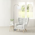 thumbnail image 5 of Simple Designs 66" Arched Brushed Nickel Floor Lamp with Drum Fabric Shade, White, 5 of 15