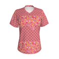 thumbnail image 2 of Uemuo Chocolate with Flowing Cream Printed Women's Classic V-Neck T-Shirt - Soft, Breathable, Moisture-Wicking, Perfect for Casual, Office, Travel, and Everyday Wear-Medium, 2 of 5