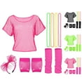 thumbnail image 3 of Womens Shirts Carnival Party 7Pcs Outfit Set Summer Tshirts Shirts for Women Pink M, 3 of 3