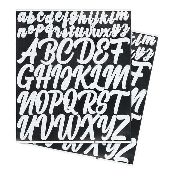 Vinyl Letter Stickers, 10 Sheets 1 Inch 2 Inch Capital Alphabet Sticker Self Adhesive Letter Decals, White
