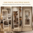 thumbnail image 4 of Modern LED Full-Length Mirror with Rounded Corners, 3 Color Temperatures, Touch Control, Floor & Wall Mountable, Anti-Fog for Bedroom/Bathroom(26" x71"), 4 of 8