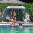 thumbnail image 5 of Alvantor Screen House Room Tienda de campaña Toldo al aire libre Pop Up Sun Shade Hexágono Refugio Paredes de malla No impermeable 10'x10' Beige Patente pendiente, 5 of 5