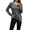 Gray, variant on Women’s Fall Winter Long Sleeve V Neck Ribbed Knit Brushed Fabric Slim Fit Solid Color Trendy Casual Tee Tops S-2XL