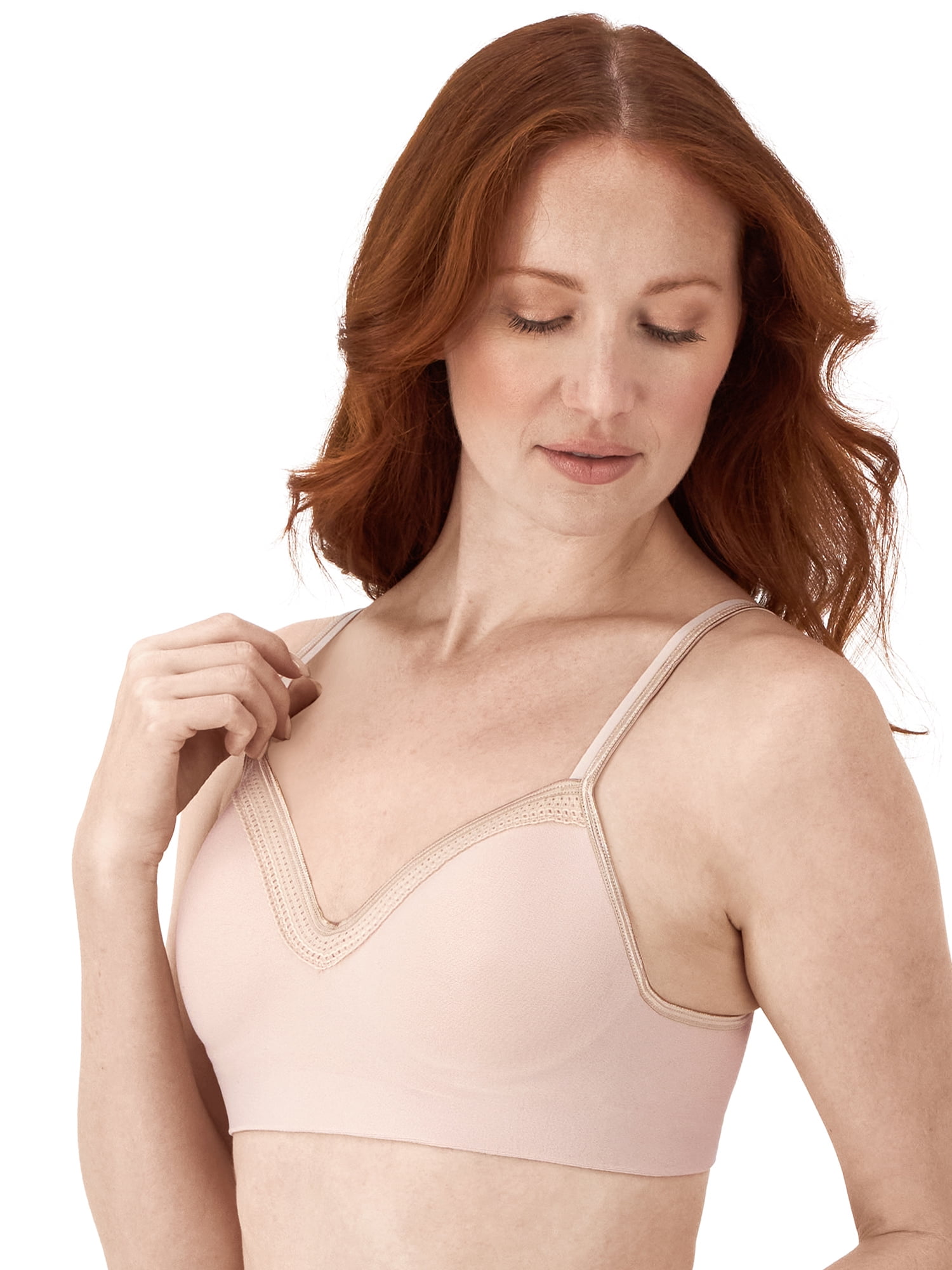 Hanes Womens Wireless Bra, Smooth Comfort Full Coverage Bra, Foam Cups, Convertible Bra Straps