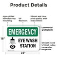 thumbnail image 2 of (2 Pack) Eye Wash Station OSHA Emergency Sign 24 Inch X 18 Inch Plastic Sign, Weather Resistant, UV Protected for Workplace, Business, and Construction Site, Made in the USA, 2 of 8