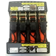 DAILYWEBDEALS Heavy Duty 4- Set Ratchet Tie Down Auto Tie Down Ratchet Strap 1"x15FT